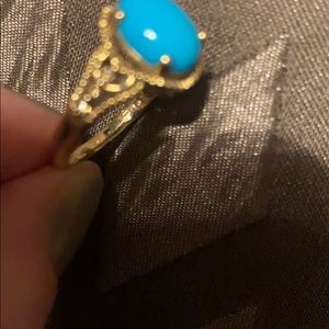 Levian chocolate diamond Persian turquoise 14k rg